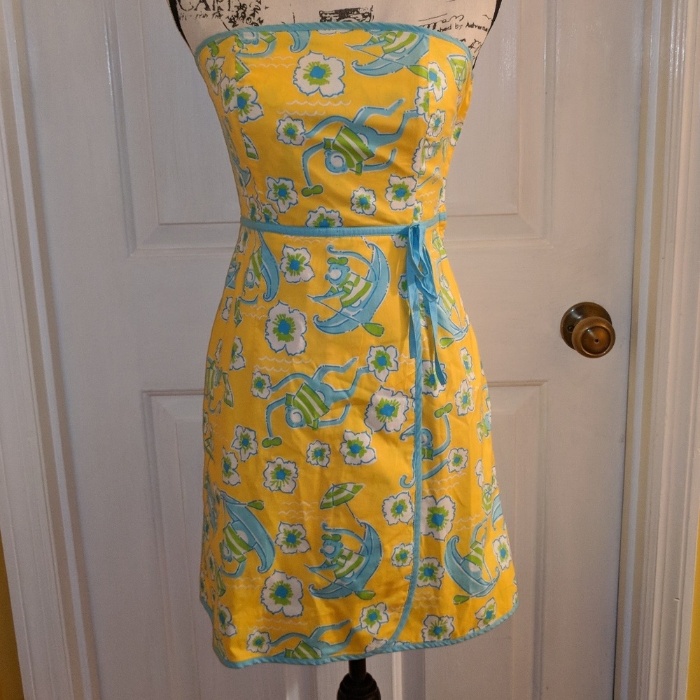 Lilly Pulitzer Les Monkey Strapless Dress